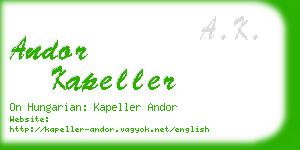 andor kapeller business card